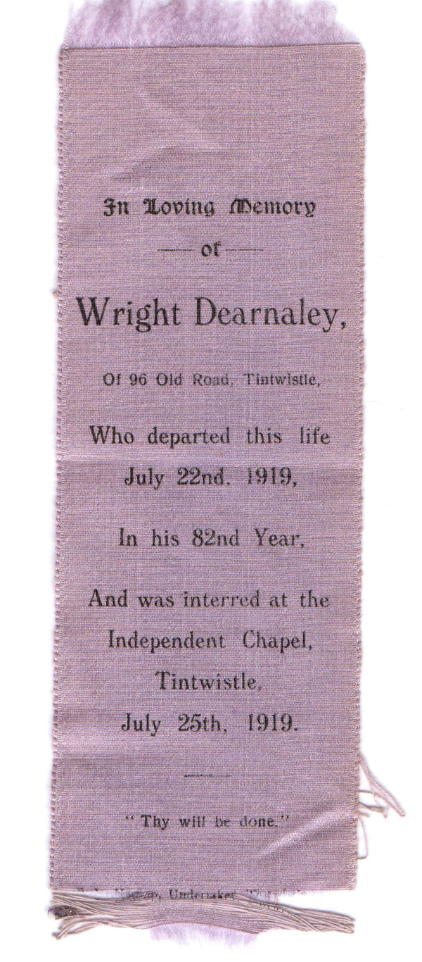 Wright Dearnaley Silk Memorial bookmark